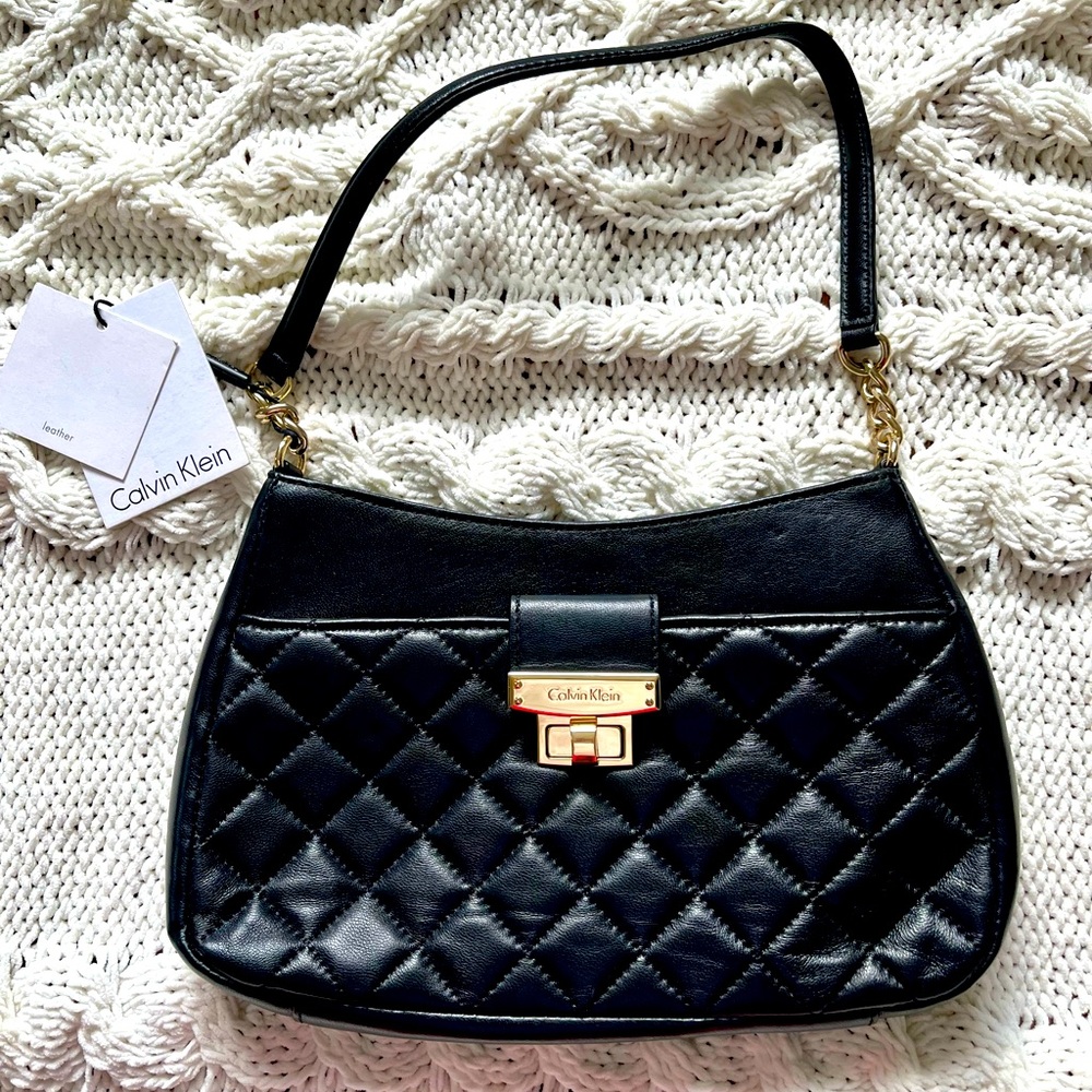 NWT Calvin Klein Leather Shoulder Bag